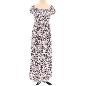 Guess Floral Off Shoulder‎ Maxi Dress Womens Smocked Summer Vacation Size S